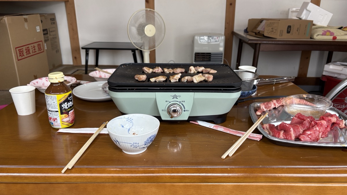 じゃがいも掘りと物置で焼肉パーティ。採れたてのじゃがいも「きたあかり」が甘すぎた。