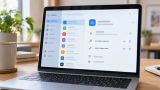 パスワード管理画面を表示したノートパソコンのイメージ